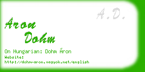 aron dohm business card
